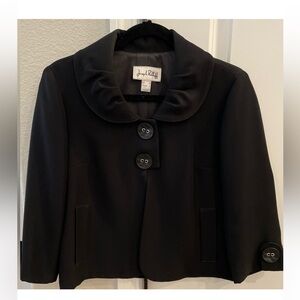 Misook Open Front Snap‎ Ruffle Trim Cardigan. Size XL.